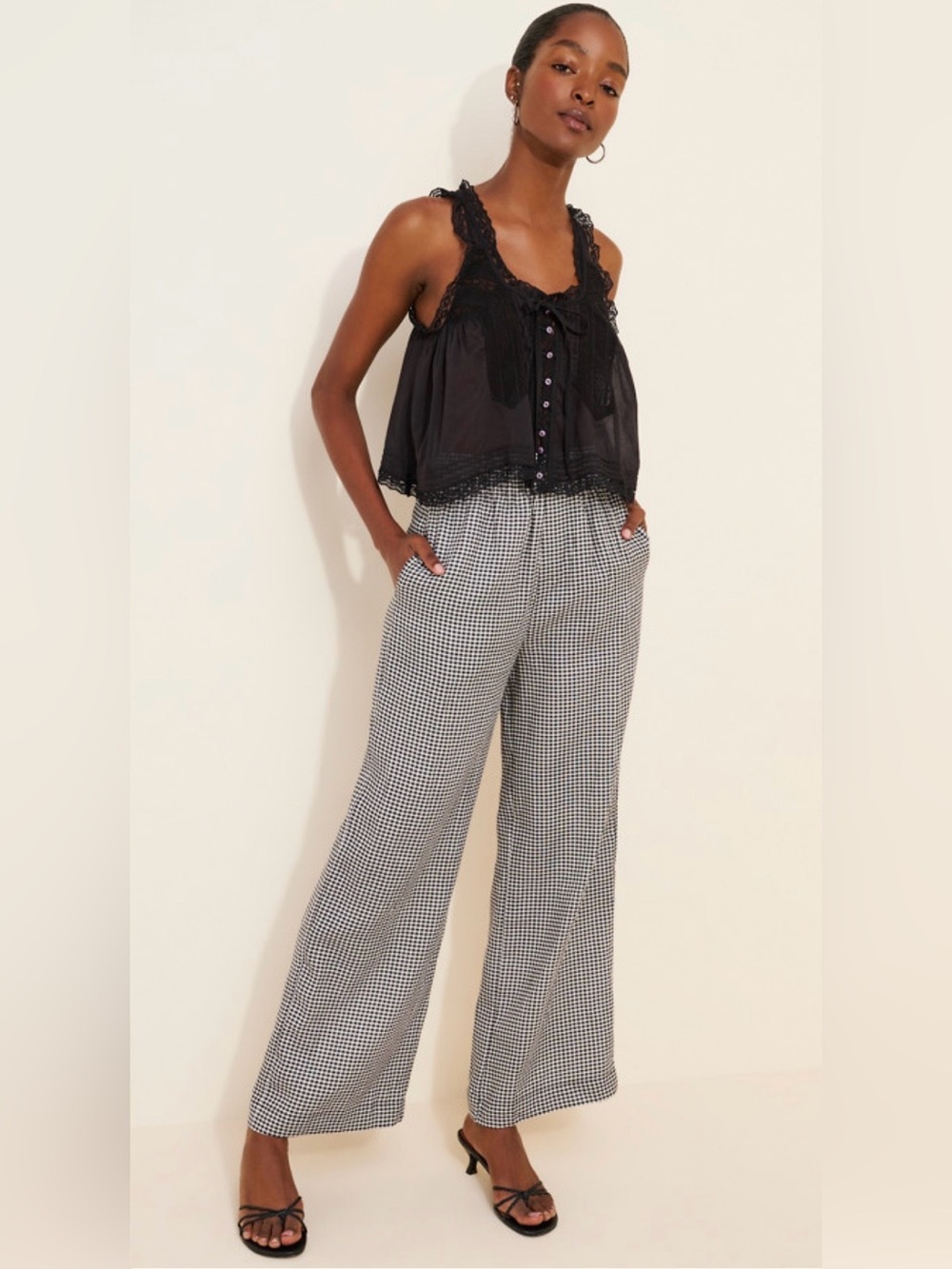 Little Lies Gingham Wide Leg Pant